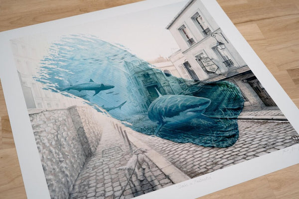 Sharks in Montmartre - Limited Edition Print