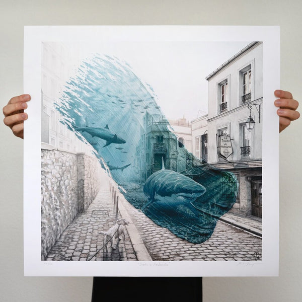 Sharks in Montmartre - Limited Edition Print